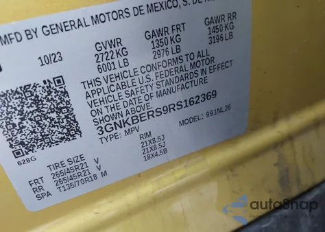 2024 Chevrolet Blazer Fwd Rs z USA, uszkodzony, nr VIN 3GNKBERS9RS162369